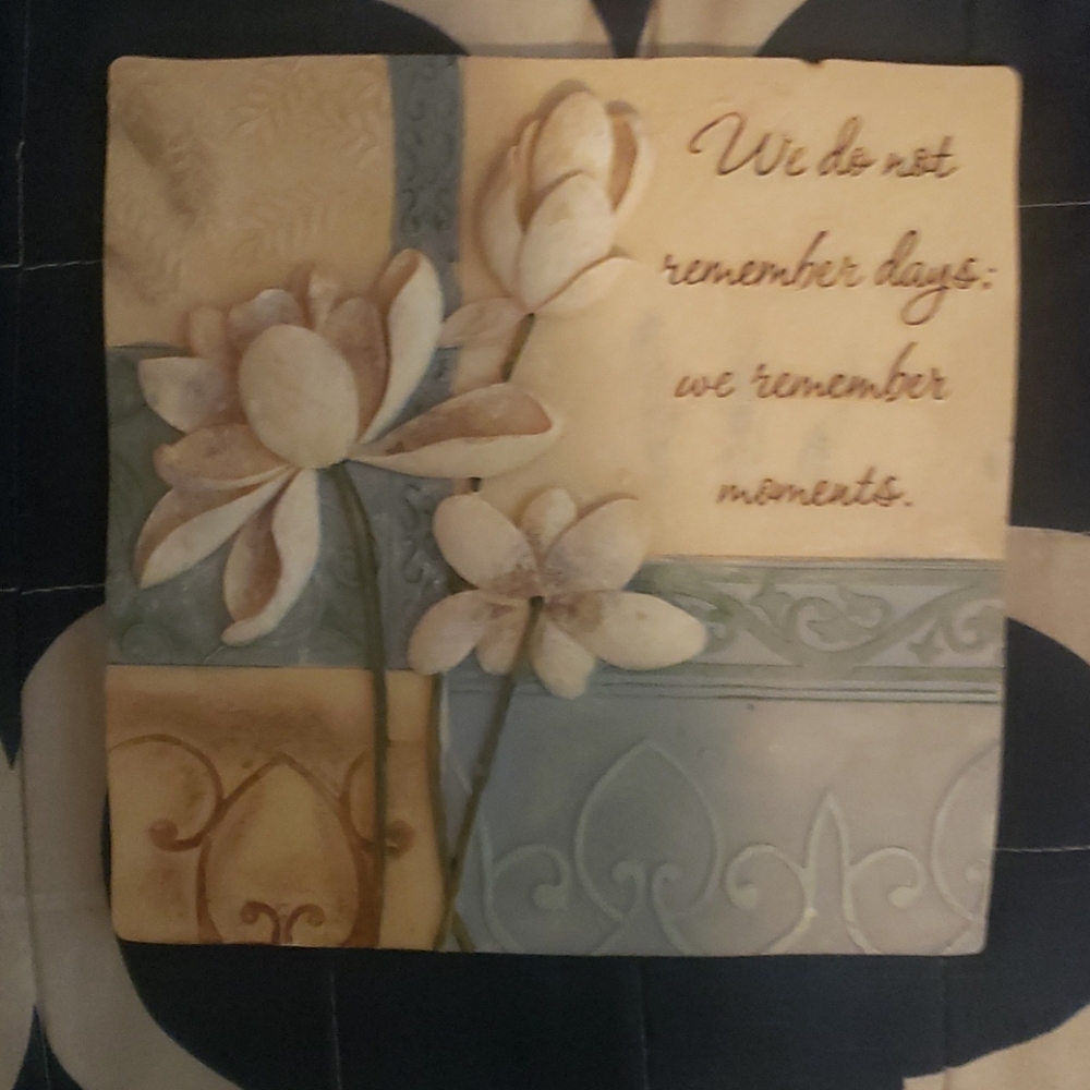 Ceramic Art Floral Square with Quote